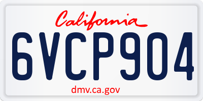 CA license plate 6VCP904
