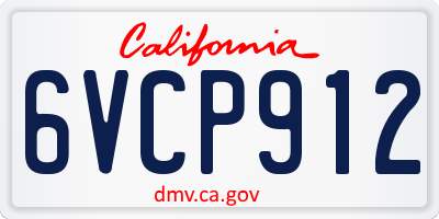 CA license plate 6VCP912