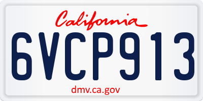 CA license plate 6VCP913