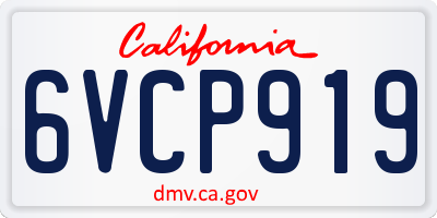 CA license plate 6VCP919