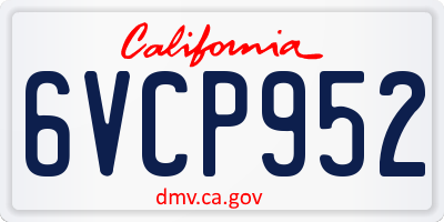 CA license plate 6VCP952