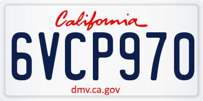 CA license plate 6VCP970