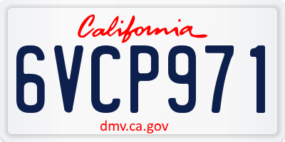 CA license plate 6VCP971