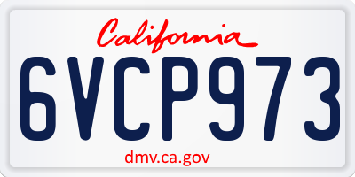 CA license plate 6VCP973