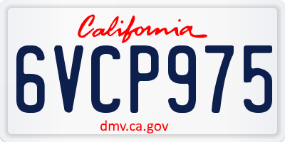CA license plate 6VCP975