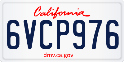 CA license plate 6VCP976