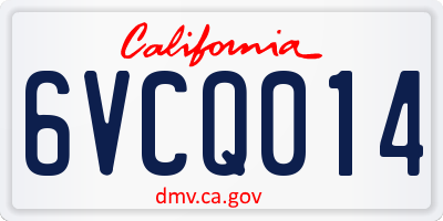 CA license plate 6VCQ014