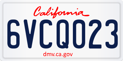 CA license plate 6VCQ023