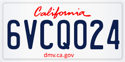 CA license plate 6VCQ024