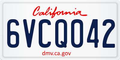 CA license plate 6VCQ042