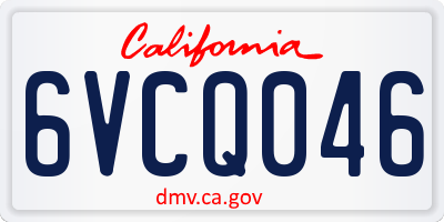 CA license plate 6VCQ046