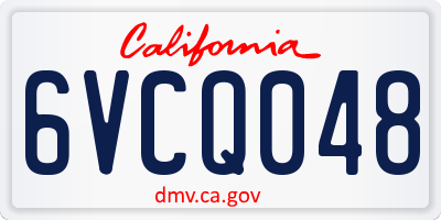 CA license plate 6VCQ048
