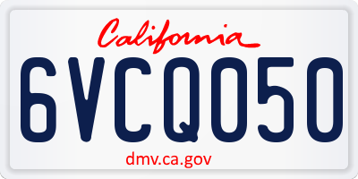 CA license plate 6VCQ050