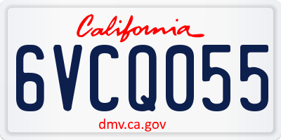 CA license plate 6VCQ055