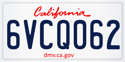 CA license plate 6VCQ062