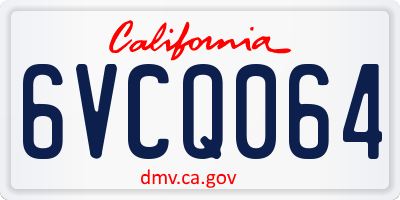 CA license plate 6VCQ064