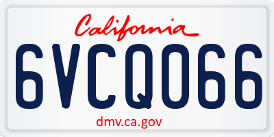 CA license plate 6VCQ066