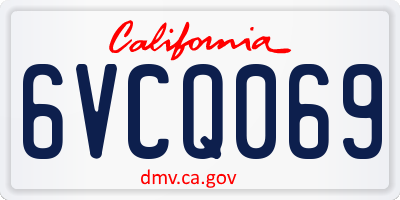 CA license plate 6VCQ069