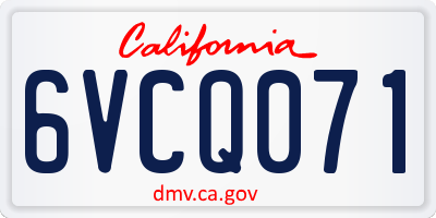 CA license plate 6VCQ071