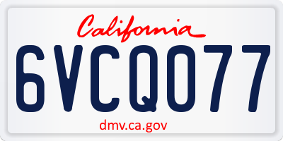 CA license plate 6VCQ077
