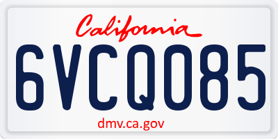 CA license plate 6VCQ085