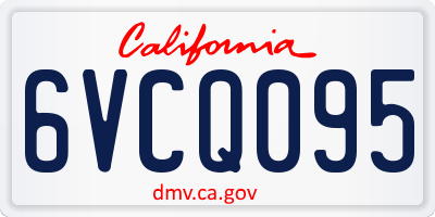 CA license plate 6VCQ095