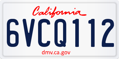 CA license plate 6VCQ112
