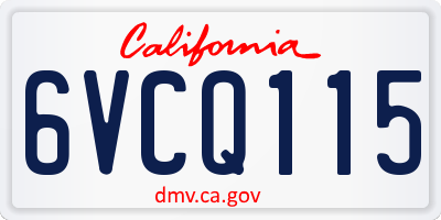 CA license plate 6VCQ115