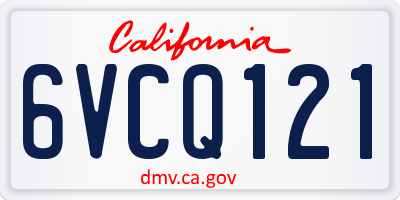 CA license plate 6VCQ121