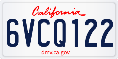 CA license plate 6VCQ122