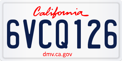 CA license plate 6VCQ126