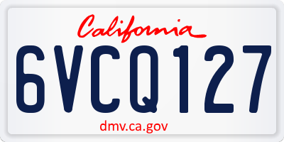 CA license plate 6VCQ127