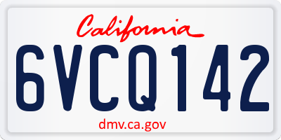CA license plate 6VCQ142