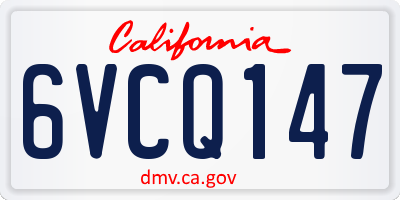 CA license plate 6VCQ147