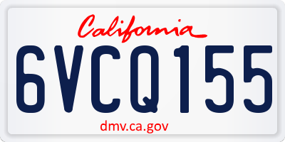 CA license plate 6VCQ155