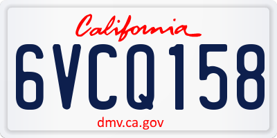 CA license plate 6VCQ158