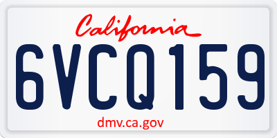 CA license plate 6VCQ159