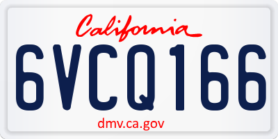 CA license plate 6VCQ166
