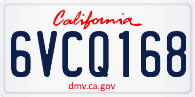 CA license plate 6VCQ168