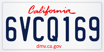 CA license plate 6VCQ169