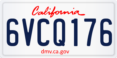 CA license plate 6VCQ176