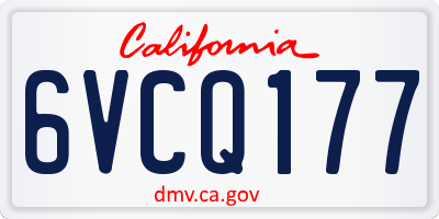 CA license plate 6VCQ177