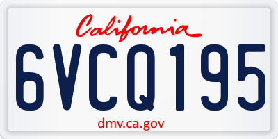 CA license plate 6VCQ195