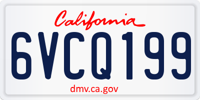 CA license plate 6VCQ199