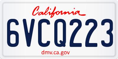 CA license plate 6VCQ223