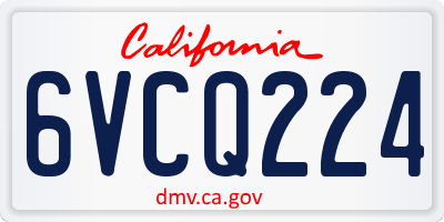 CA license plate 6VCQ224