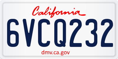 CA license plate 6VCQ232