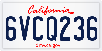 CA license plate 6VCQ236