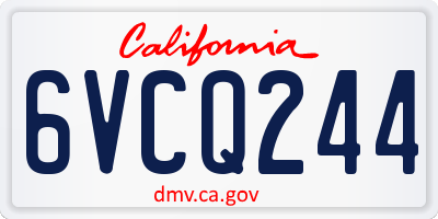 CA license plate 6VCQ244