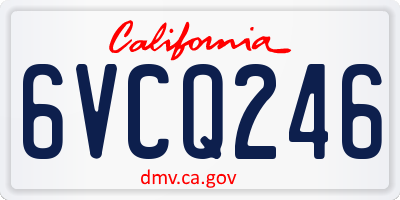 CA license plate 6VCQ246